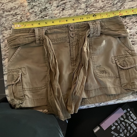 Abercrombie Cargo Skirt Olive Green circa 1998-2002 Y2K SIZE 2 LOW RISE - Picture 5 of 6